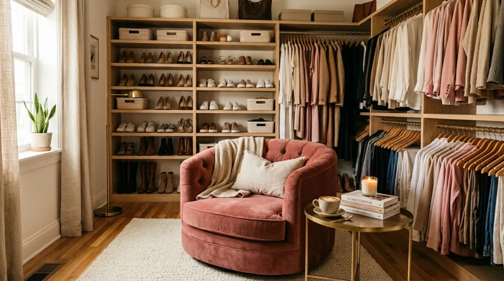 7. A Cozy Velvet Accent Chair Seating Area