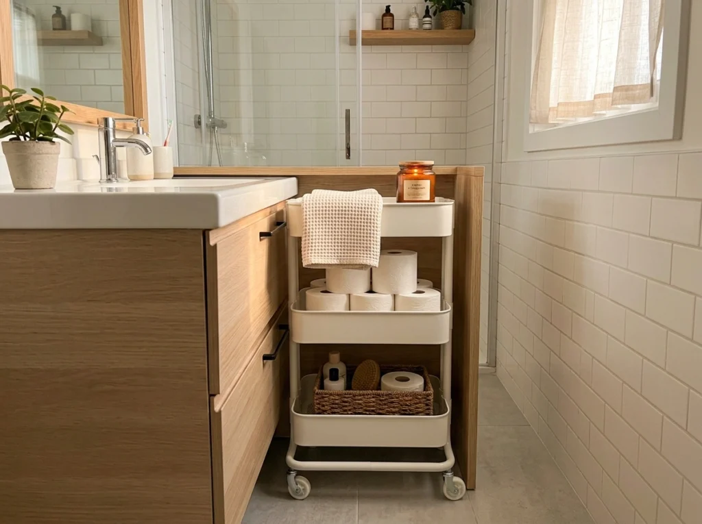 7. Freestanding Slim Rolling Utility Carts