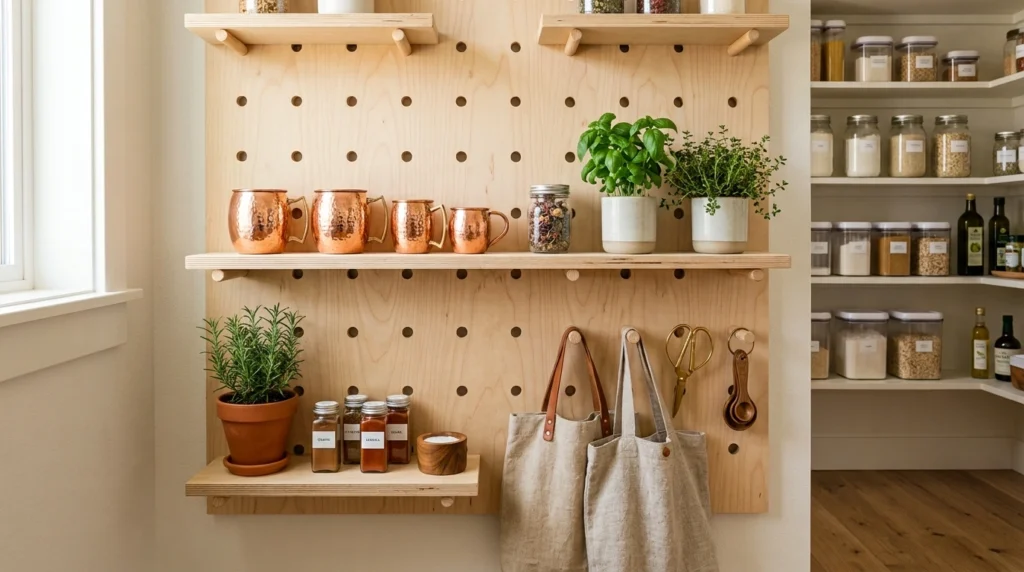 7. Pegboard Walls for Customizable Storage
