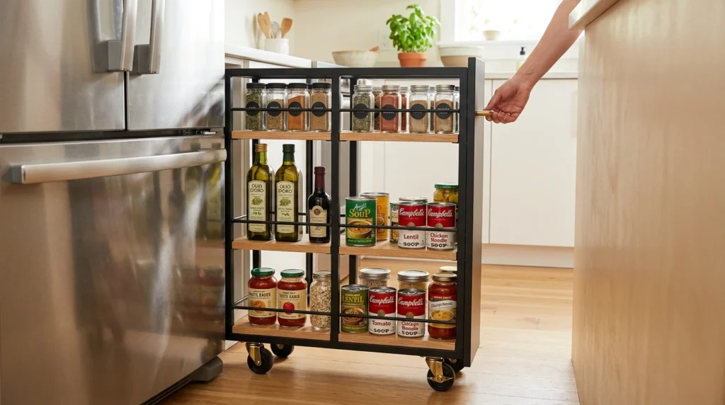 7. The Slide-Out Narrow Pantry Cart