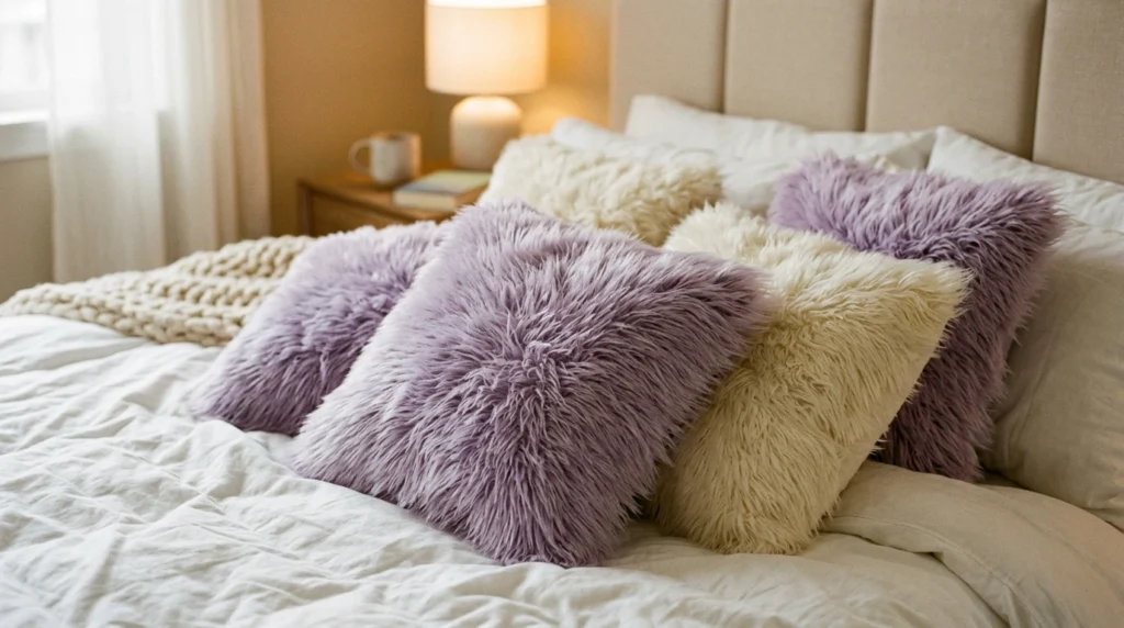 7. Faux Fur Pillows and Throws
