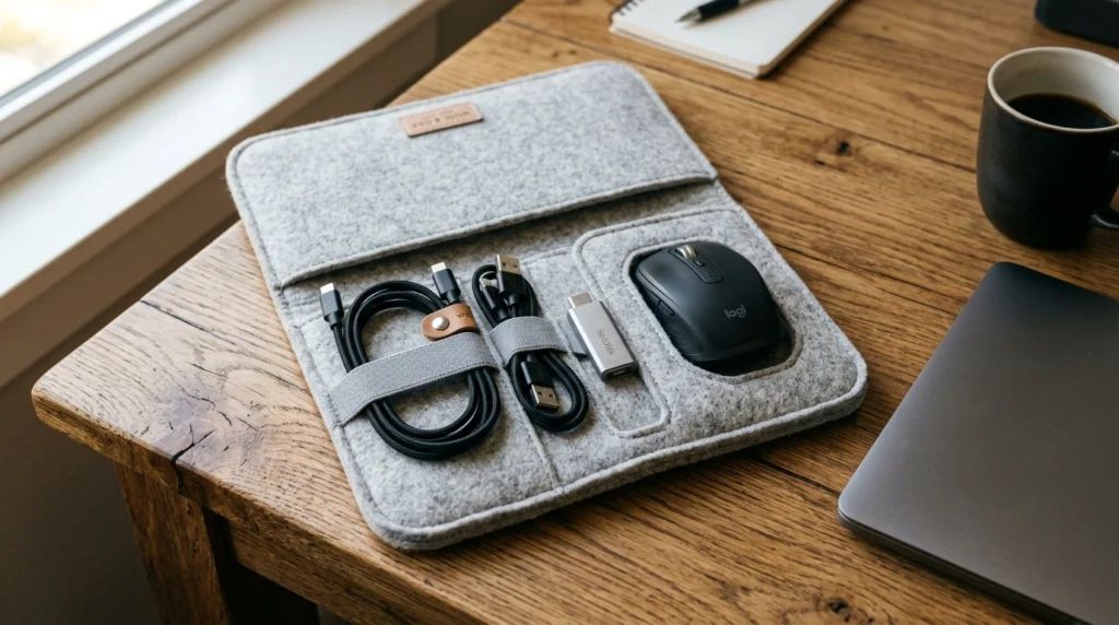 8. Felt Tech Organizers and Pouches