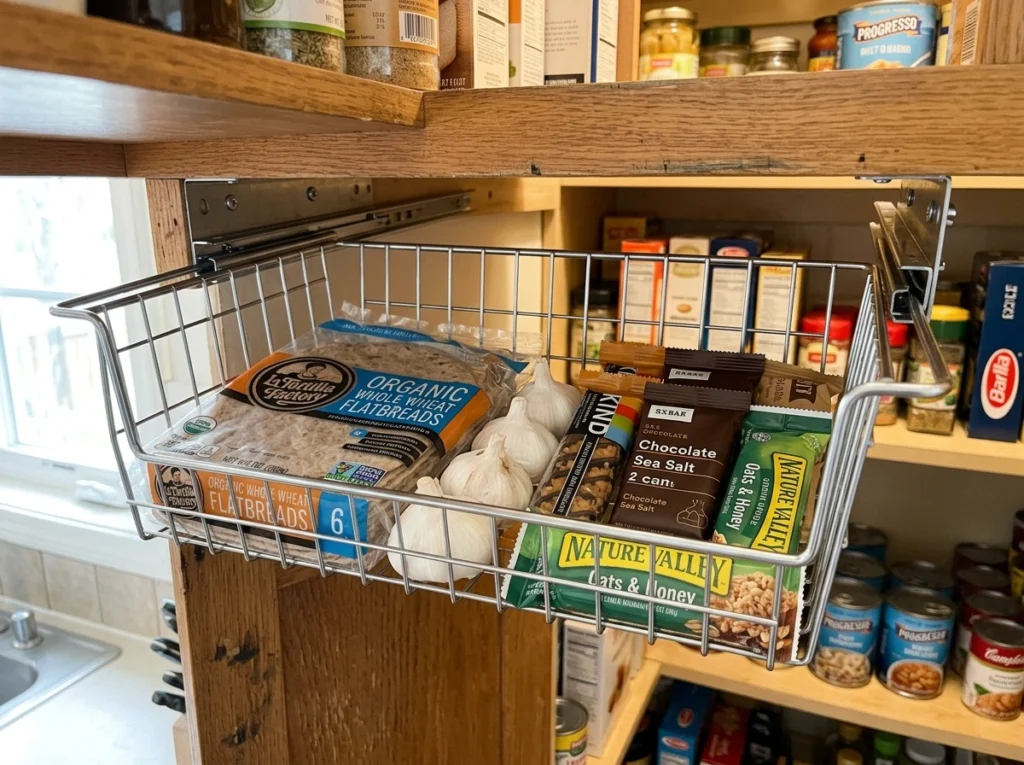 8. The Under-Shelf Sliding Basket Layout