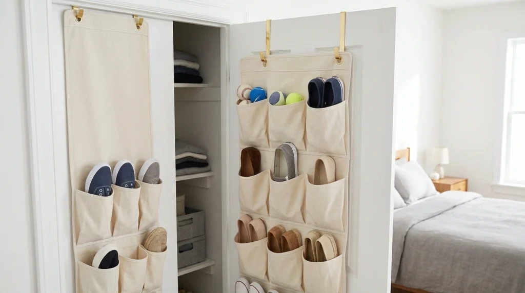9. Over-the-Door Canvas Organizers with Deep Pockets