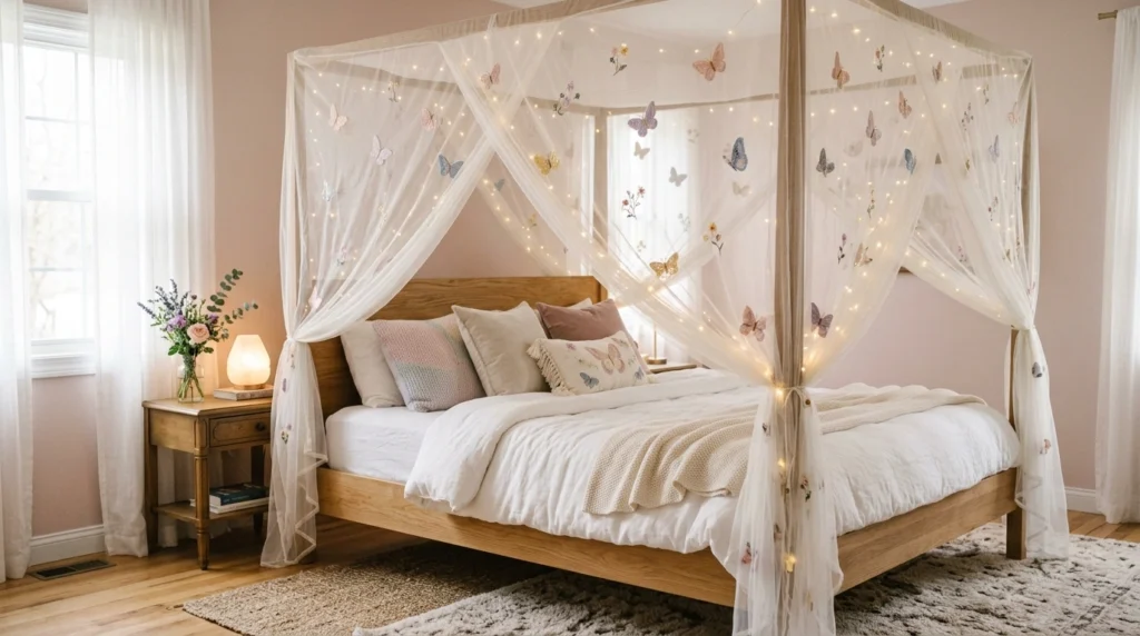 9. Bed Canopies with Butterfly Clips