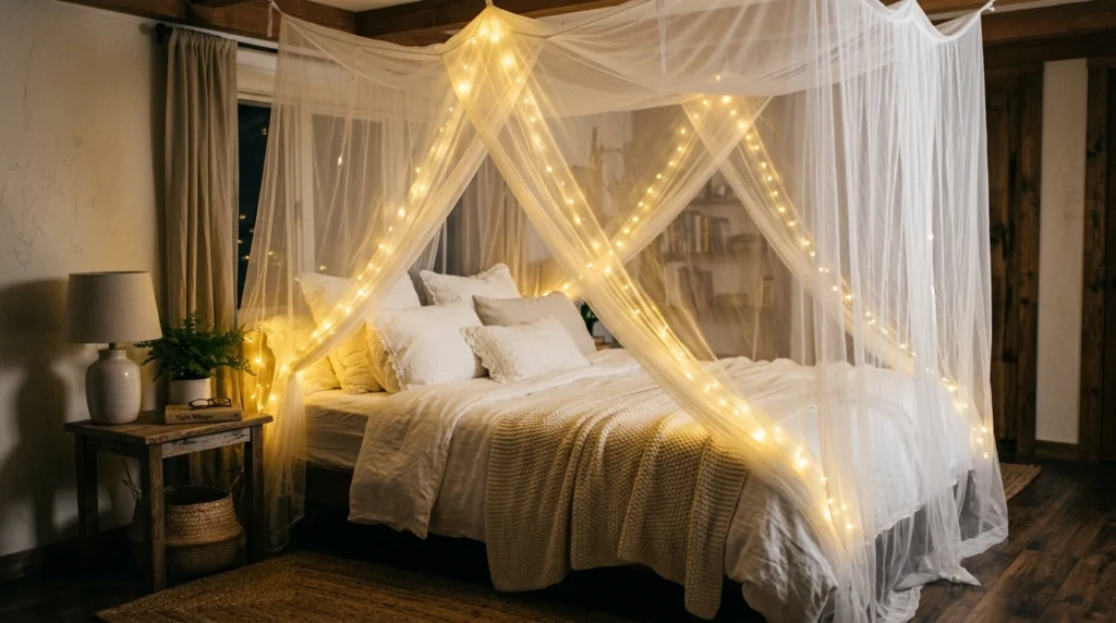 9. The Sheer Canopy with Fairy Lights