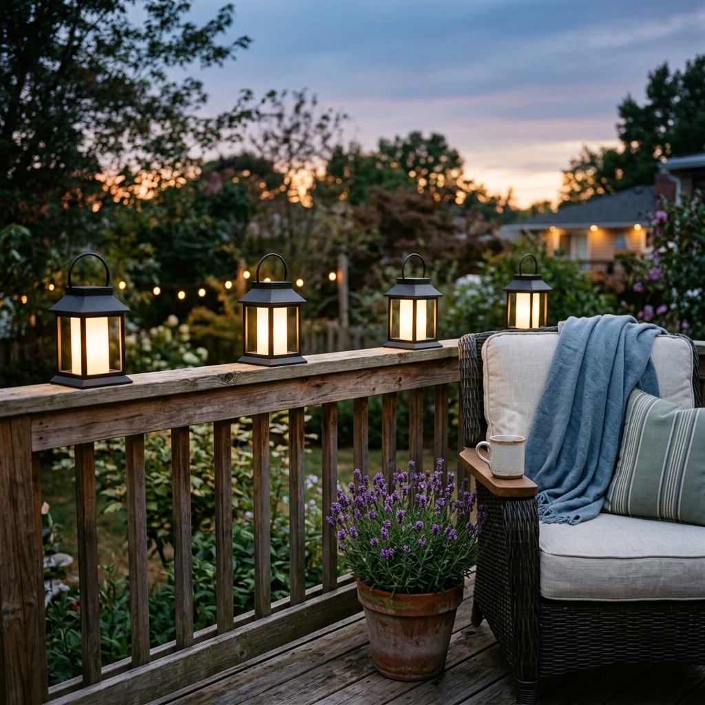 Solar-Powered Lanterns That Light Up at Dusk
