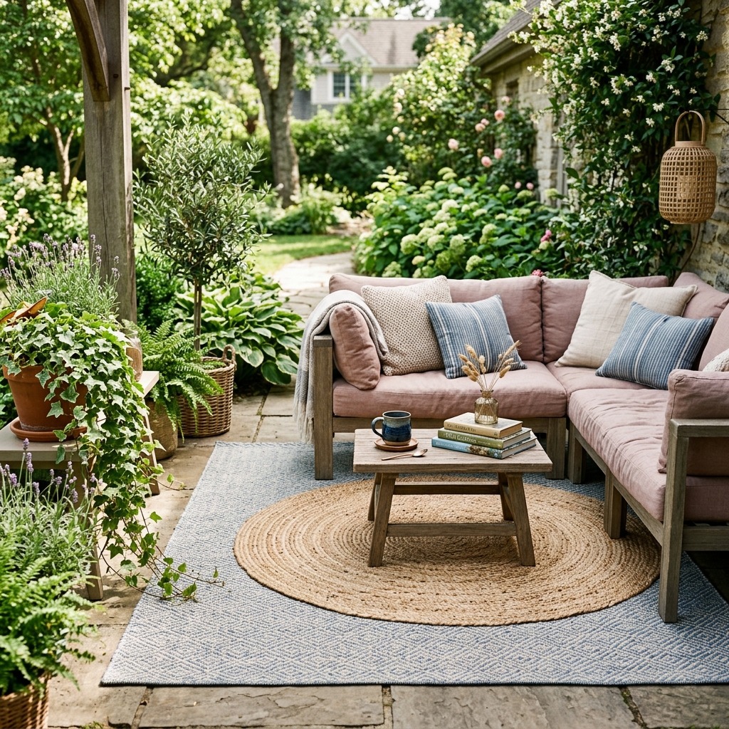 Layer an Outdoor Rug for Instant Coziness