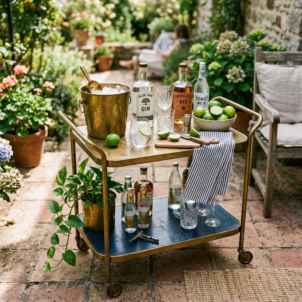 A Beverage Station or Rolling Drinks Cart