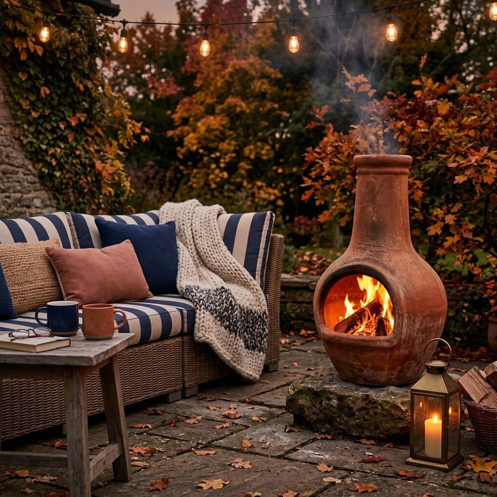 Add a Patio Heater or Chiminea for Cool Nights