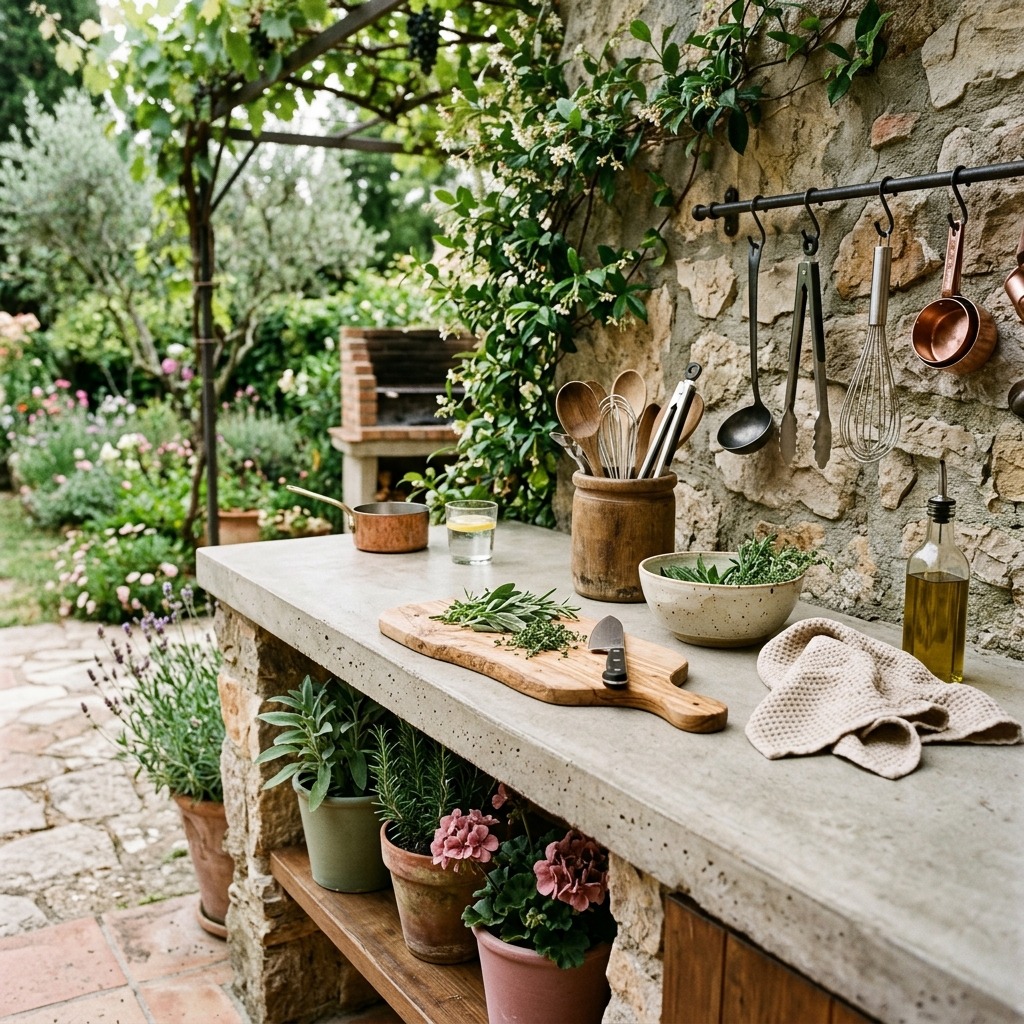 A Concrete Countertop Prep Station That Earns Its Keep