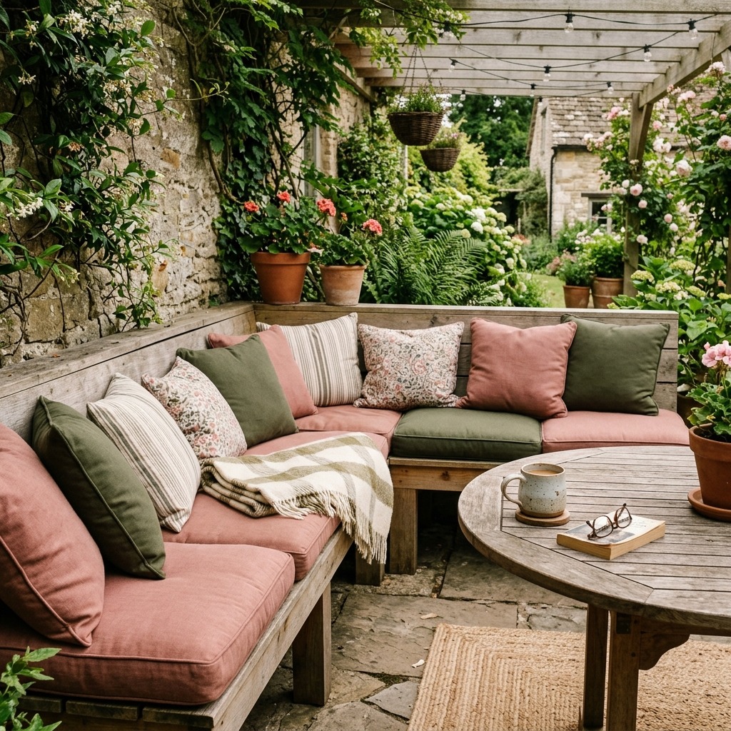 Built-In Bench Seating With Plush Cushions