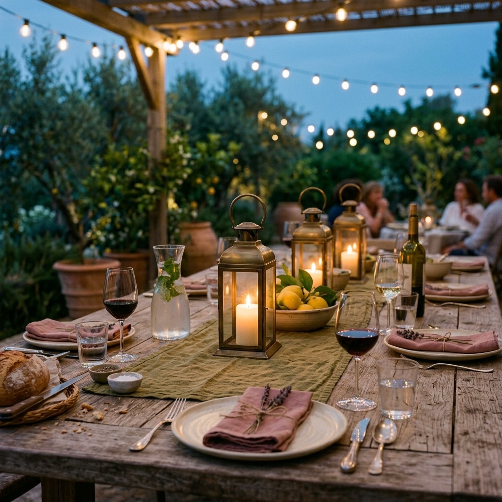 Tabletop Lantern Trios for Dinner Ambiance
