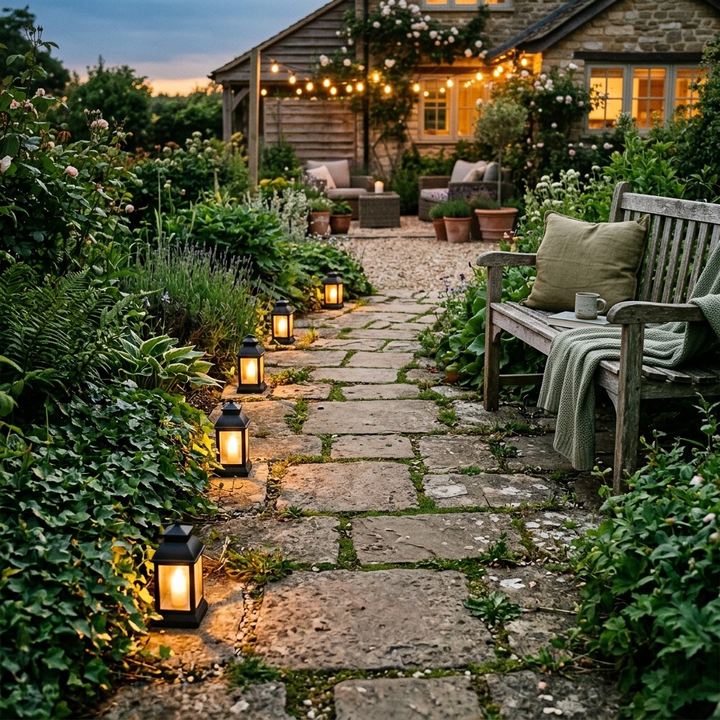 Lantern-Lined Pathways and Steps