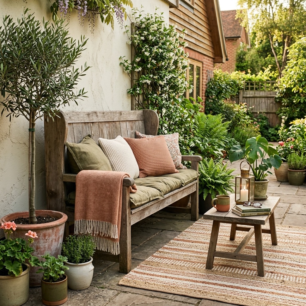 High-Back Bench Seating as a Built-In Wind Buffer